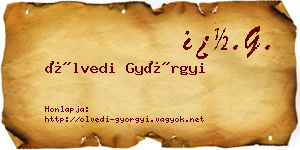 Ölvedi Györgyi névjegykártya